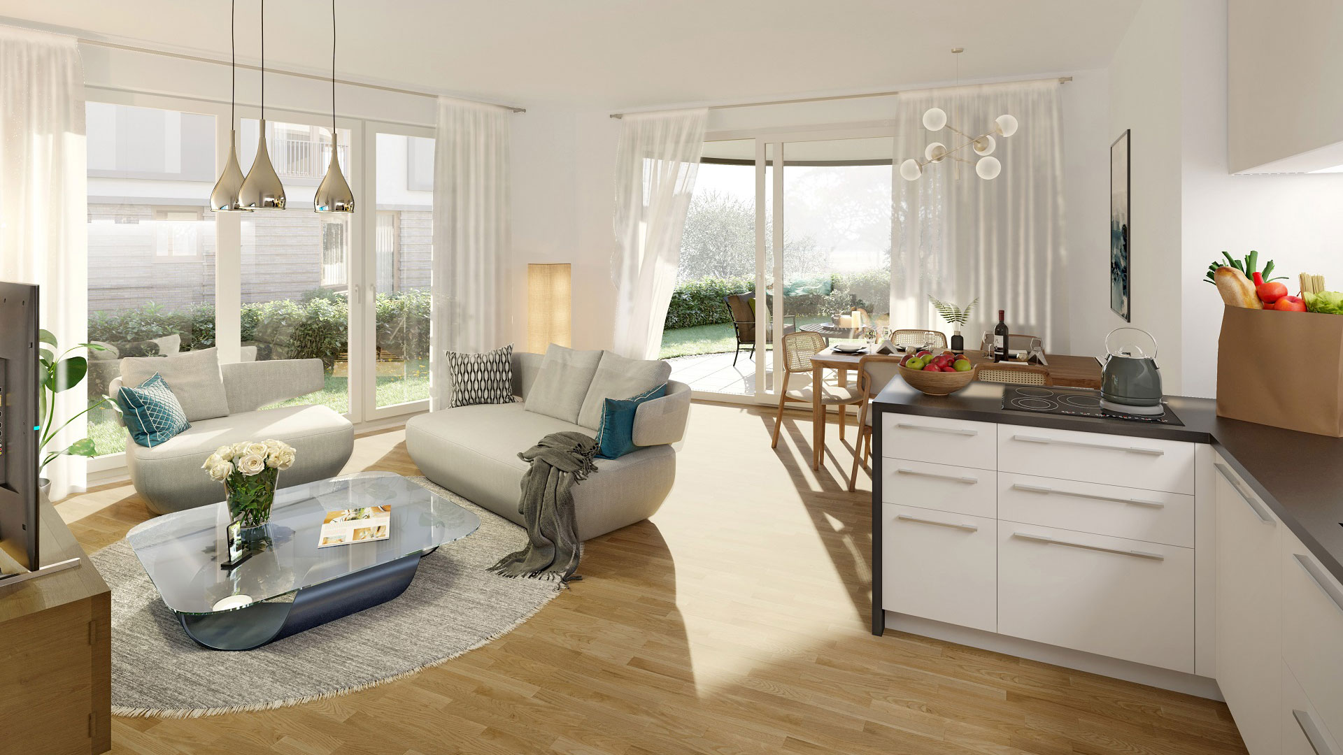 Interieur-Visualisierung Langen Liebigstraße, Ansicht 1