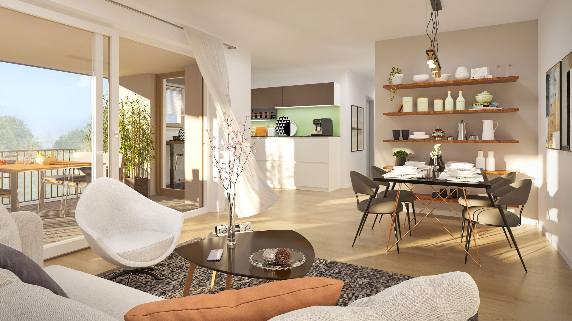 Interieur-Visualisierung Langen Liebigstraße, Ansicht 2